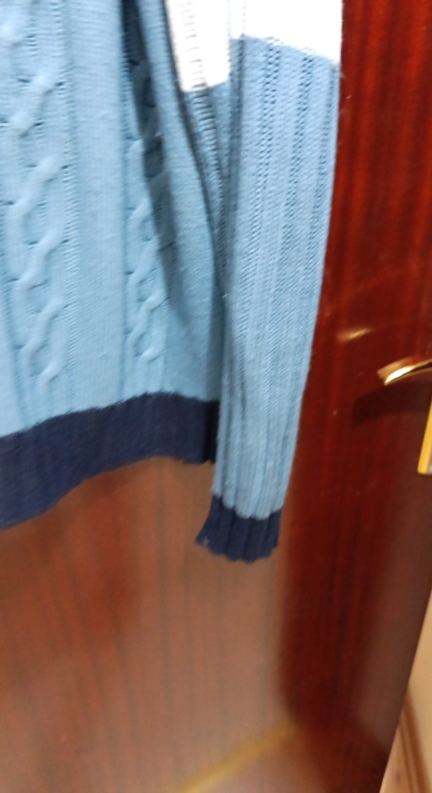 Erkek  Örgü Mavi Triko Kazak - Görsel 4