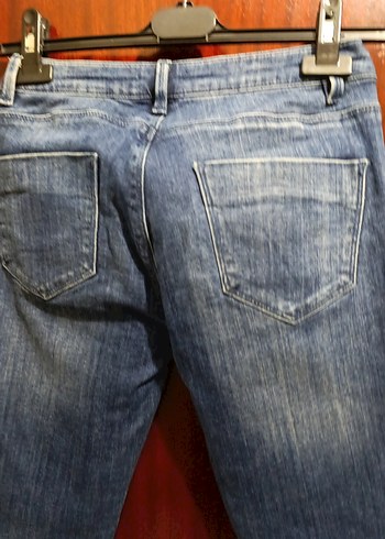 Nakışlı Kadın Mavi Denim Pantolon - Görsel 9