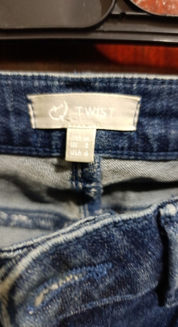 Nakışlı Kadın Mavi Denim Pantolon - Görsel 5