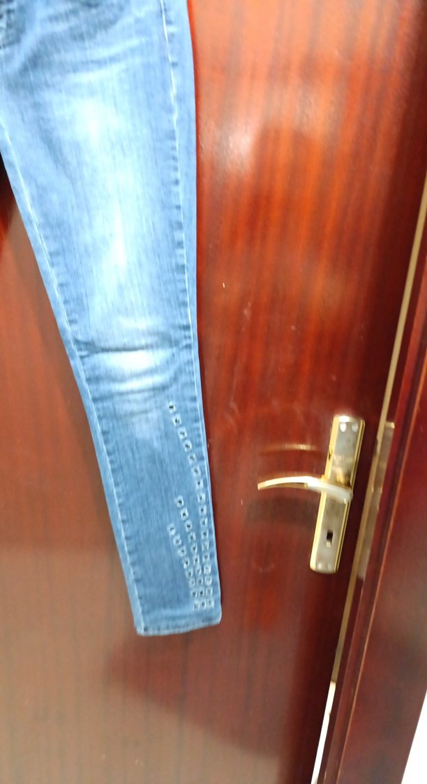 Nakışlı Kadın Mavi Denim Pantolon - Görsel 3