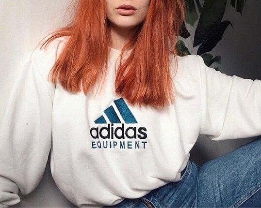 Adidas Nakışlı Vintage Sweatshirt