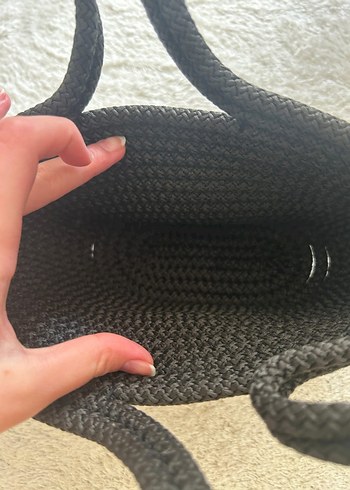 siyah örgü çanta yeni - Görsel 4