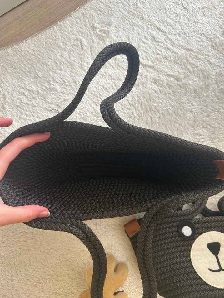 siyah örgü çanta yeni - Görsel 5