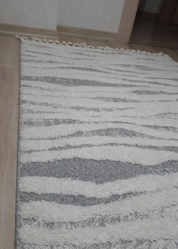 bohem shangy halı Gri Zebra Desenli Çağdaş Halı - Görsel 3