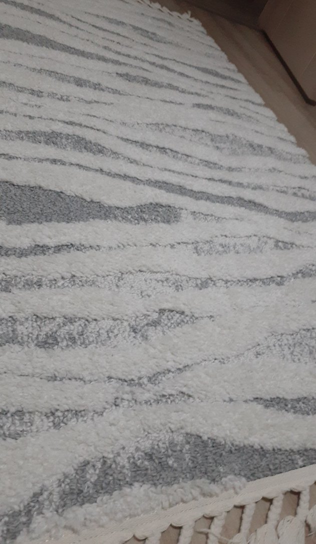 bohem shangy halı Gri Zebra Desenli Çağdaş Halı - Görsel 2