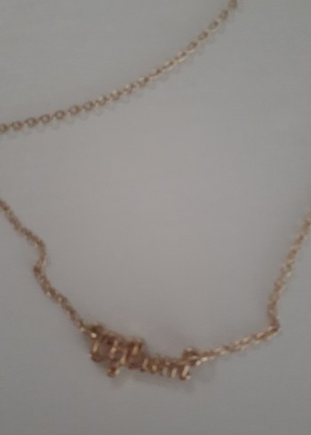 Altın Renk Zincir Detaylı Midi Kolye - Görsel 2