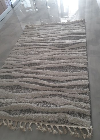 Gri Zebra Desenli Çağdaş Halı