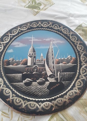 İstanbul Temalı Dekoratif Tabak antika 70 yıllık