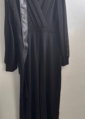 Kadın Siyah Uzun Goth Tulum - Görsel 4