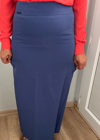 Mavi Midi Kadın Uzun Etek - Görsel 2