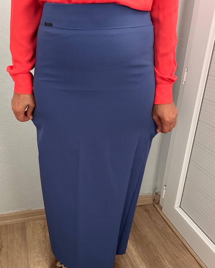 Mavi Midi Kadın Uzun Etek - Görsel 2