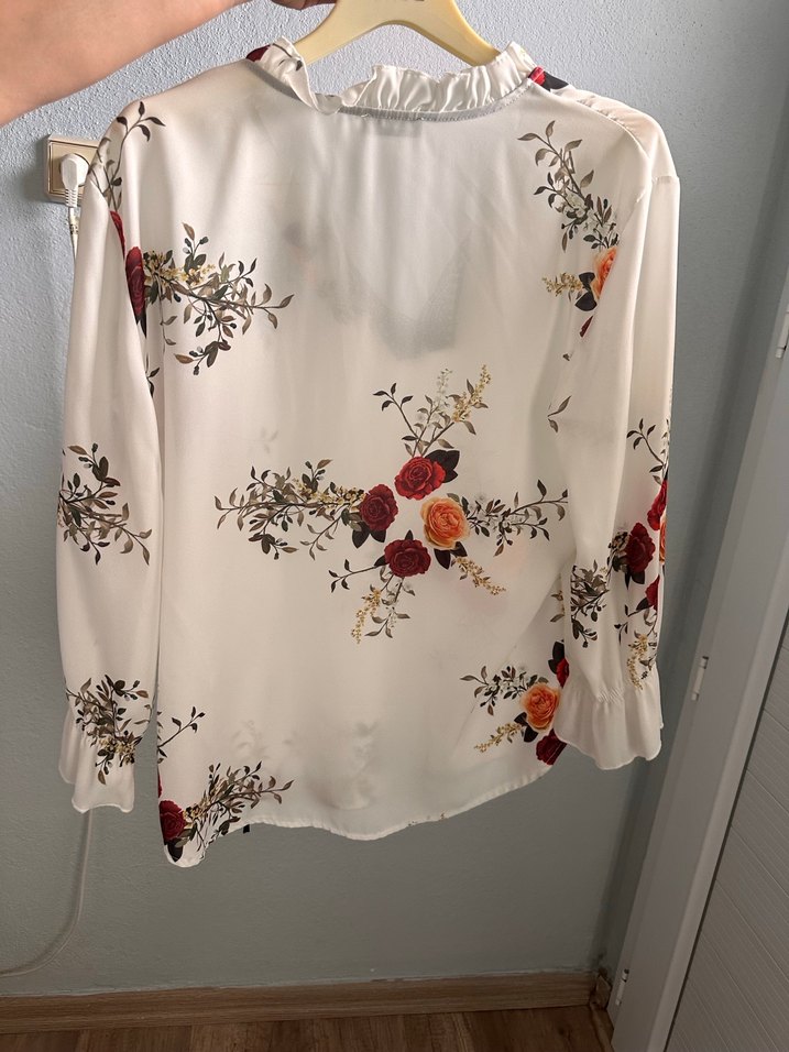 Dantel Detaylı Bohem V Yaka Beyaz Bluz - Görsel 3