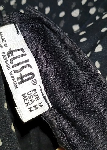 Siyah Puantiyeli Uzun Drapeli Elbise - Görsel 4