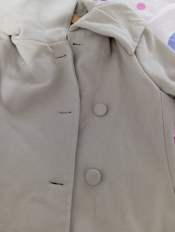 Bej Düğmeli Uzun Kadın Kaban - Görsel 3