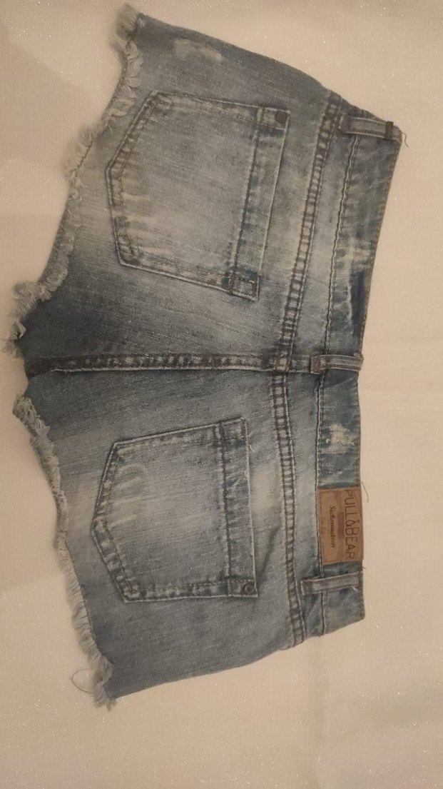 Gri Kadın Mini Denim Şort - Görsel 2