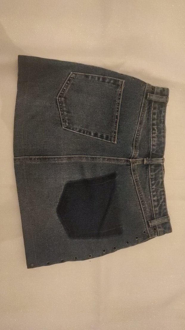 jın Tokalı Denim Mini Etek - Görsel 2