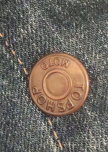 Düğmeli Koyu Mavi Kadın Denim Ceket - Görsel 4