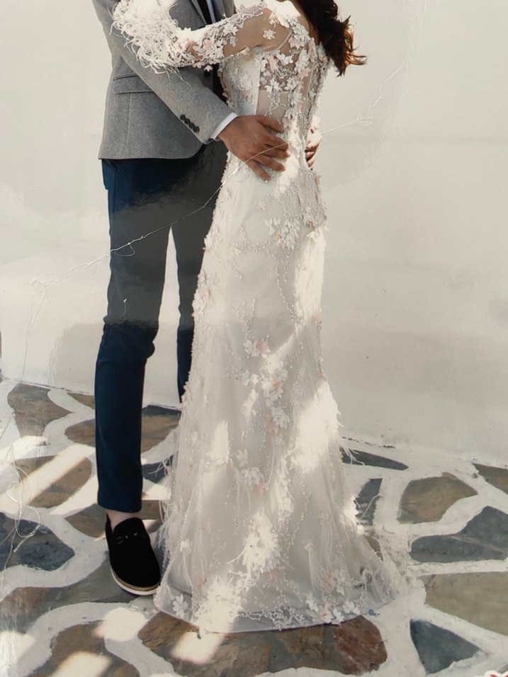 Pembe Dantel İşlemeli Balık Model abiye - Görsel 3