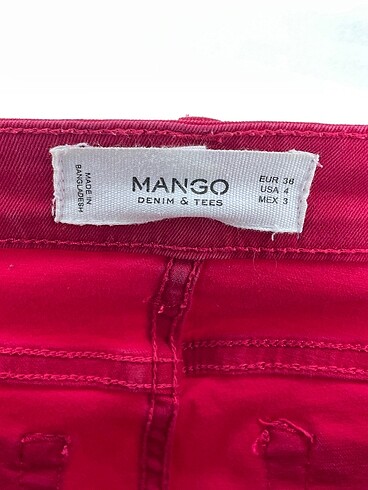 36 Beden kırmızı Renk Mango Jean / Kot %70 İndirimli.