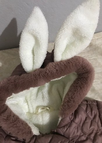 1,5 Yaş Beden Kız Bebek Gül kurusu rengi Kürklü Kapüşonlu Tulumu