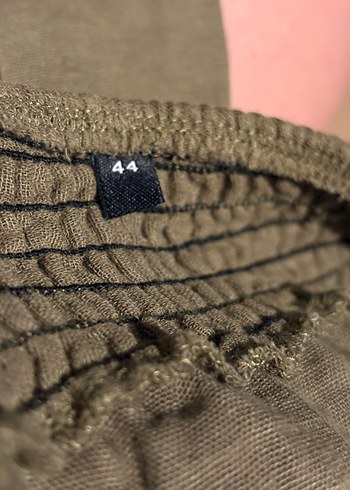 Haki Midi Hamile Keten Etek - Görsel 3