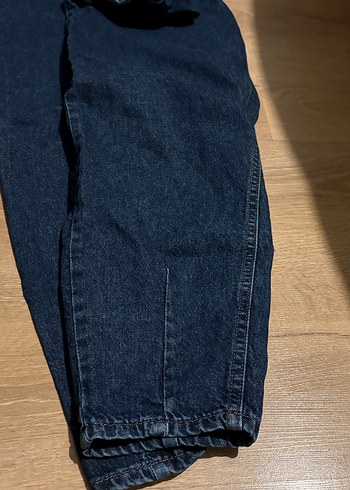 Kadın Koyu Mavi Bol Kesim Midi Kot Pantolon - Görsel 3