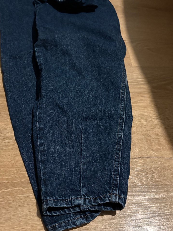 Kadın Koyu Mavi Bol Kesim Midi Kot Pantolon - Görsel 3