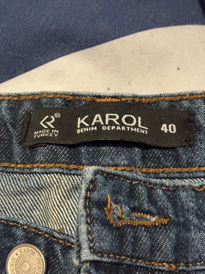 Kadın Koyu Mavi Bol Kesim Midi Kot Pantolon - Görsel 2