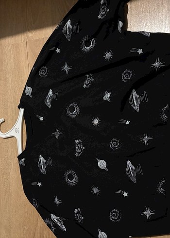 Siyah Desenli Kadın Triko Sweatshirt - Görsel 2