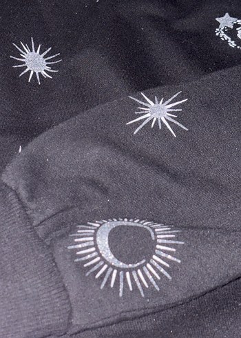 Siyah Desenli Kadın Triko Sweatshirt - Görsel 3