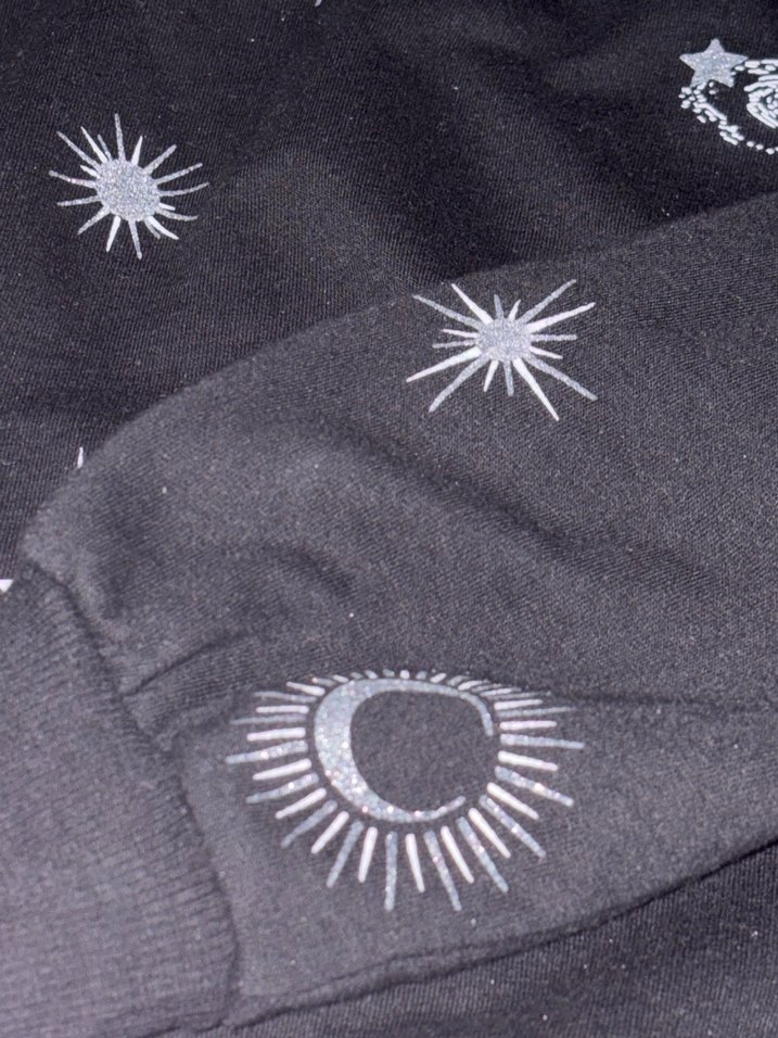 Siyah Desenli Kadın Triko Sweatshirt - Görsel 3