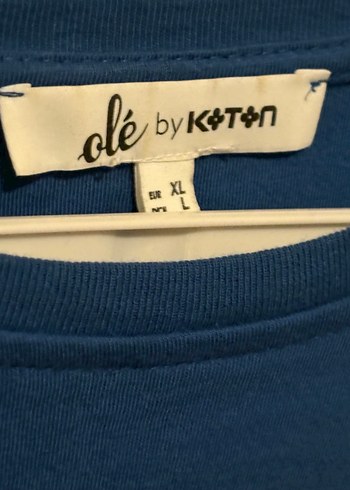 Mavi Keten Kadın Crop Tişört - Görsel 3