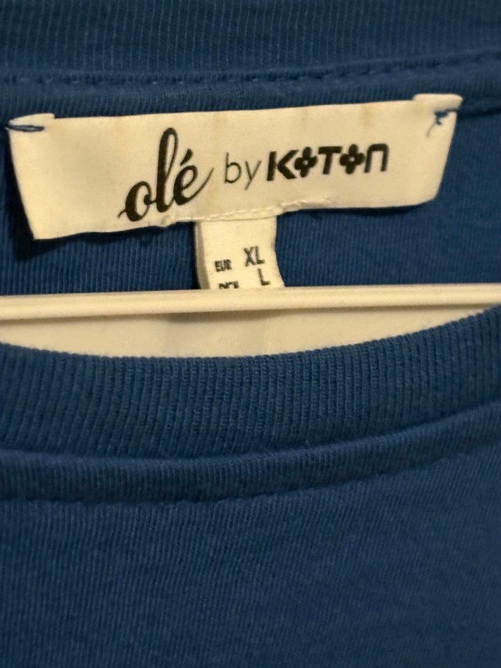 Mavi Keten Kadın Crop Tişört - Görsel 3