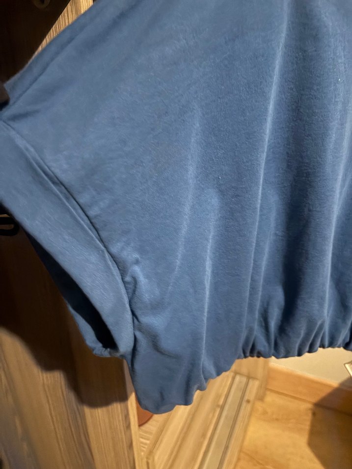 Mavi Keten Kadın Crop Tişört - Görsel 2