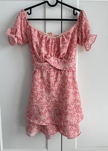 Pembe Straplez Mini Elbise
