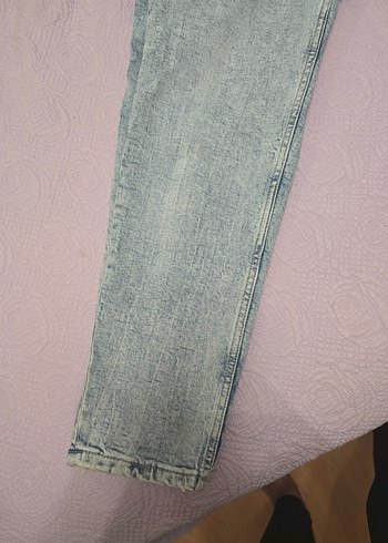 Düğmeli Gri Mavi Tie-Dye Salaş Kot Pantolon - Görsel 7