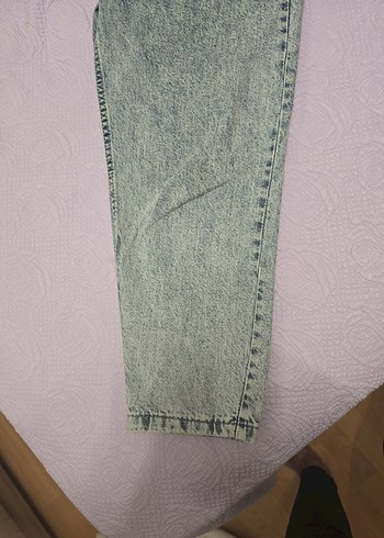 Düğmeli Gri Mavi Tie-Dye Salaş Kot Pantolon - Görsel 2