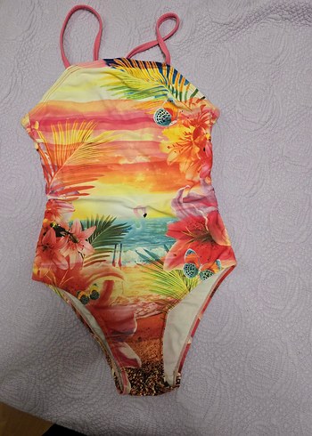 Renkli Desenli Kız Çocuk Mayolari - Görsel 4