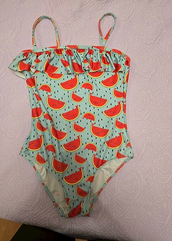 Renkli Desenli Kız Çocuk Mayolari - Görsel 7