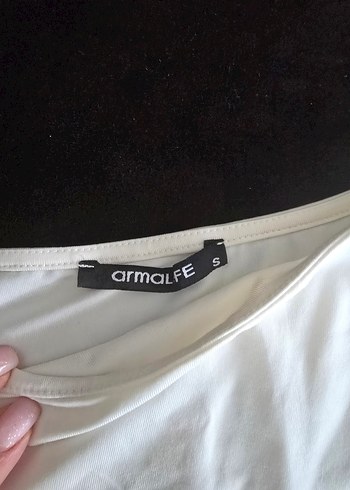 Beyaz Tek Omuzlu Kadın Crop Top - Görsel 2