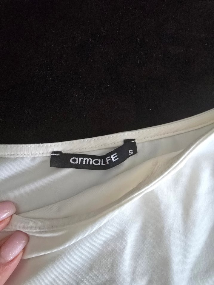 Beyaz Tek Omuzlu Kadın Crop Top - Görsel 2