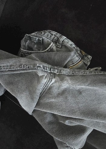 Gri Bol Kesim Kadın Midi Kot Pantolon - Görsel 5