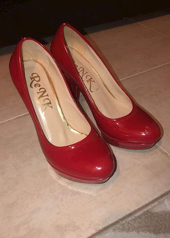 Parlak Kırmızı Platform Topuklu Stiletto - Görsel 3