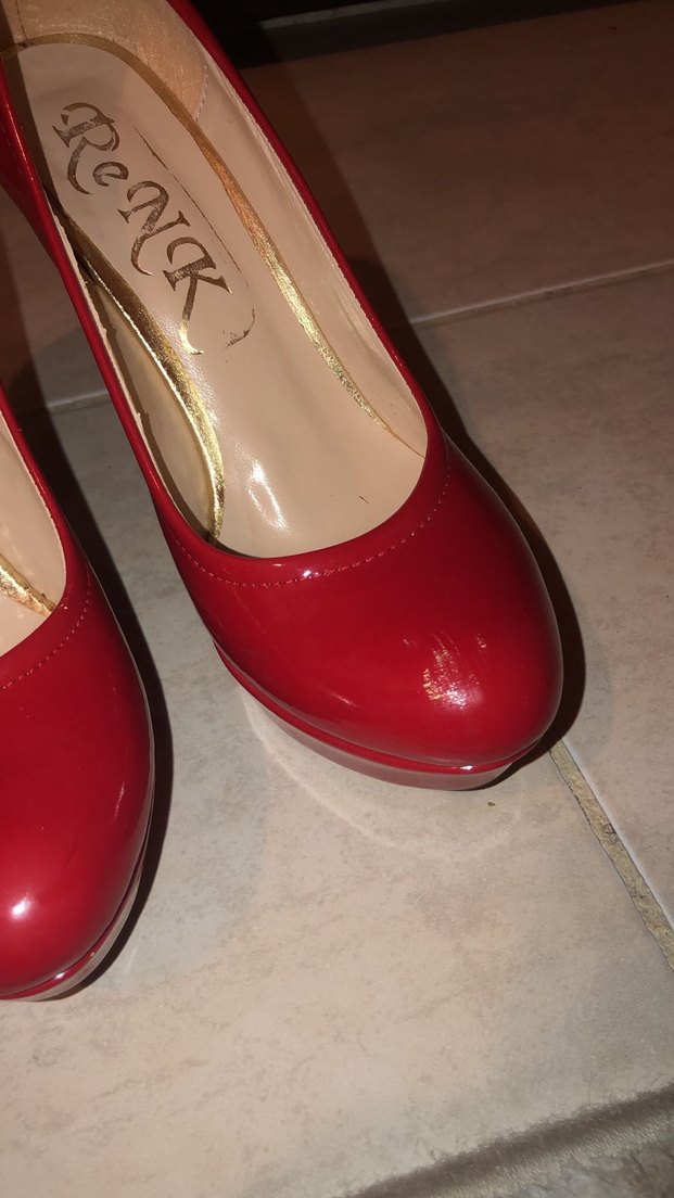 Parlak Kırmızı Platform Topuklu Stiletto - Görsel 2