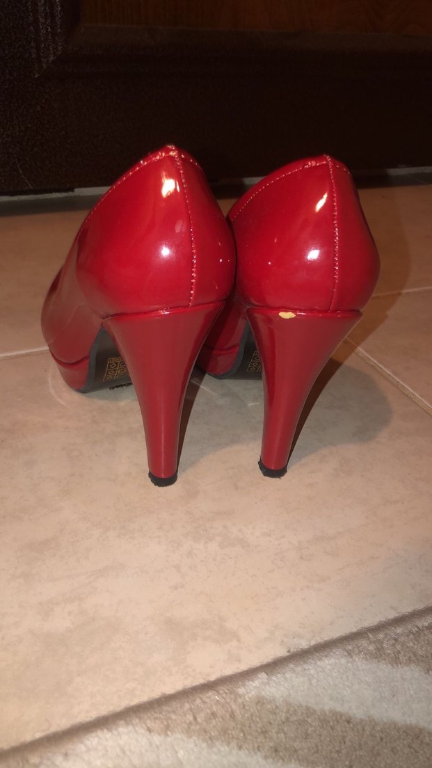 Parlak Kırmızı Platform Topuklu Stiletto - Görsel 5