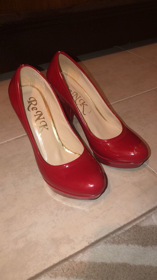 Parlak Kırmızı Platform Topuklu Stiletto - Görsel 3