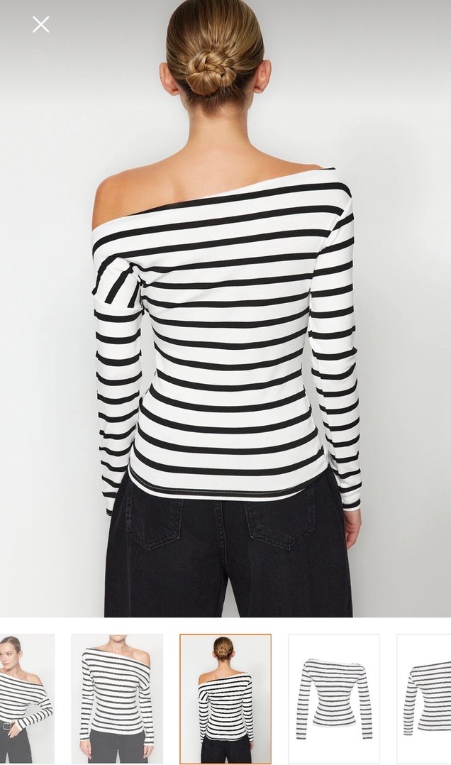 Kaık yaka bluz - Görsel 2