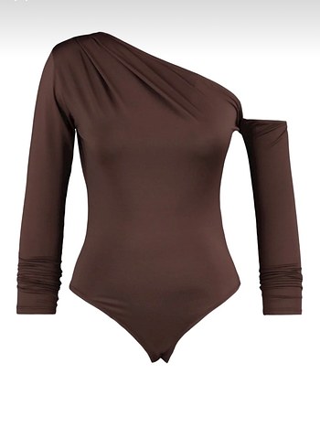 Kahverengi Tek Omuz Bluz - Görsel 3