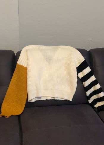 Renk Bloklu Örgü Kadın Hırka - Görsel 6