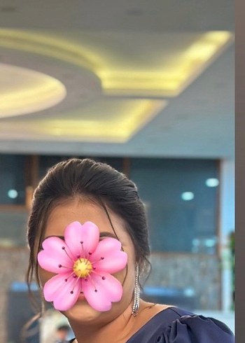 Parlak Lacivert V Yaka Uzun Drapeli Elbise - Görsel 5